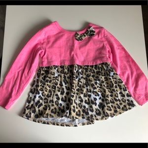 18M Girls: Pink & Leopard Print Long Sleeve